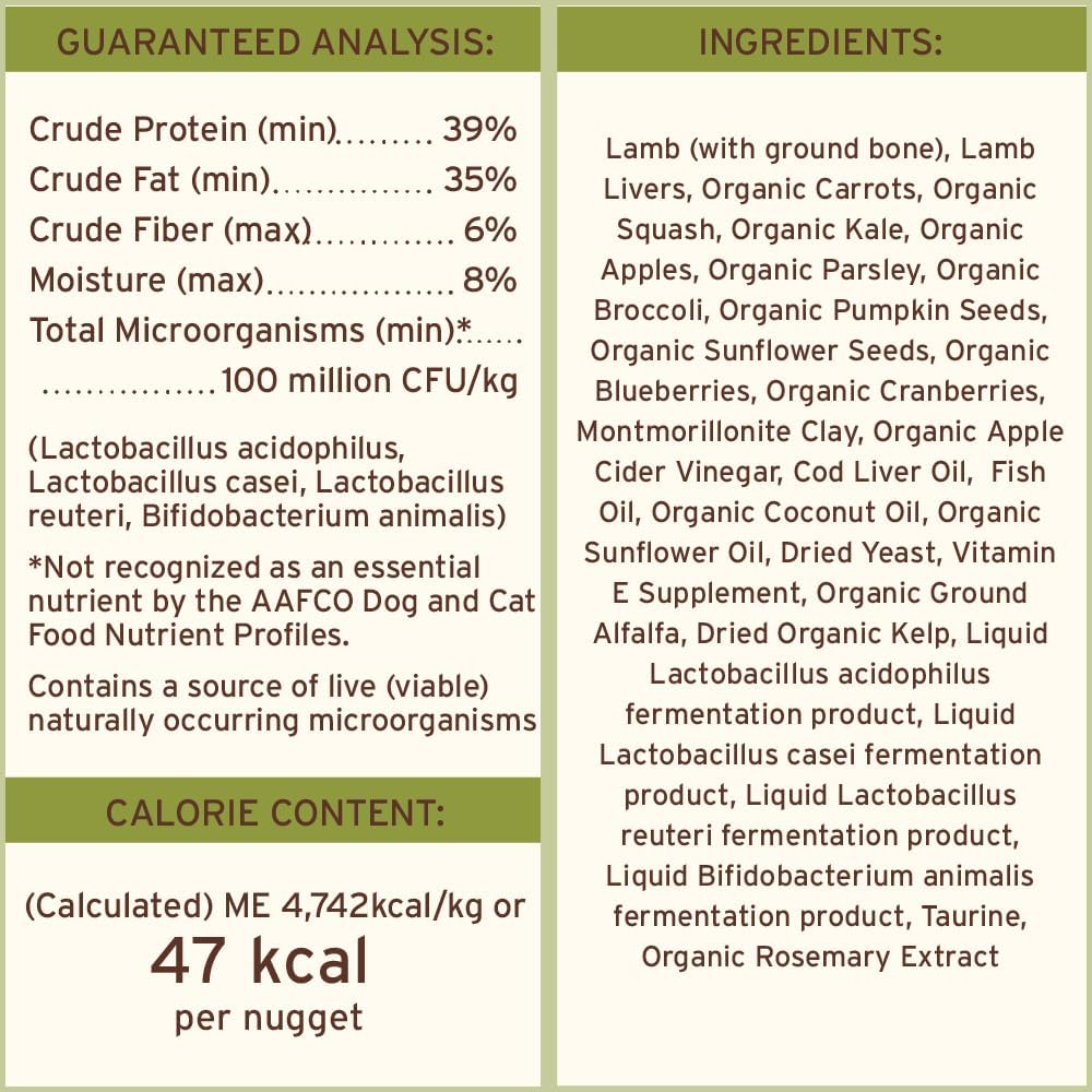 Primal Freeze Dried Raw Dog Food Nuggets, Lamb, Complete & Balanced Meal, Also Use as Topper or Treat, Premium, Healthy, Grain Free, High Protein Raw Dog Food, 14 oz