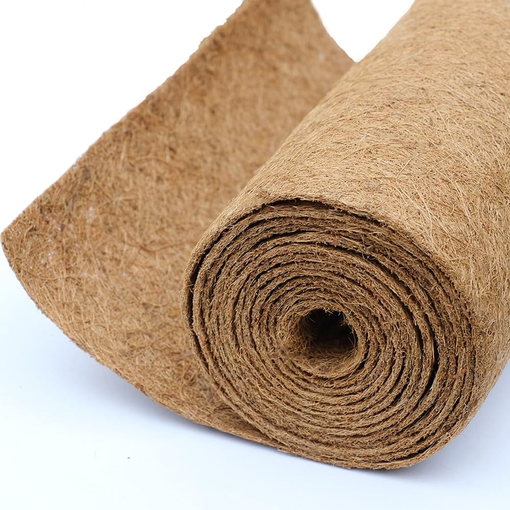 Coco Coir Liner, Yarrdfir 16x40 inch Natural Coconut Liners for planters Flower Basket, Natural Coconut Fiber mat, Garden Decoration, Animal pet pad, Reptile Carpet