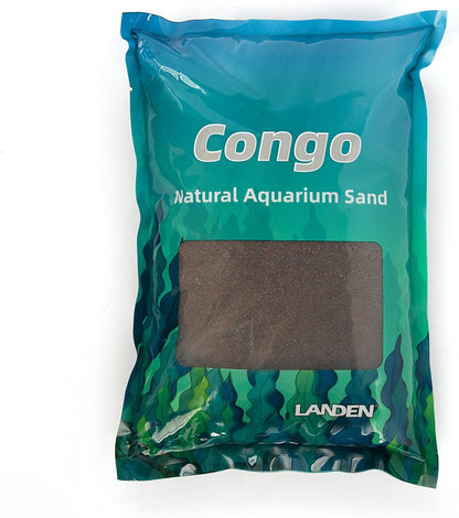 Landen Congo Aquascapeing Sand for Aquarium Landscape 2L(9lbs) X2pcs, Brown, Aquarium Natural Fine Decorative Sand, Tropical Rainforest Biotope Aquariums, Depth Enhancing, 0.4-0.9mm