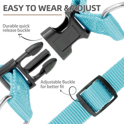 PUPTECK No Pull Dog Harness Soft Adjustable Basic Nylon Step in Puppy Vest Outdoor Walking with ID Tag