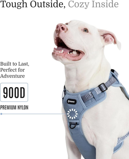 2025 New Edition, Fei & Eve MagEase Dog Harness - 3-Second Magnetic Buckles | 3-Point No-Pull Control | Heavy-Duty 900D Nylon | Dual Safety Handles | Breathable Mesh | Adjustable Fit | Large, Blue