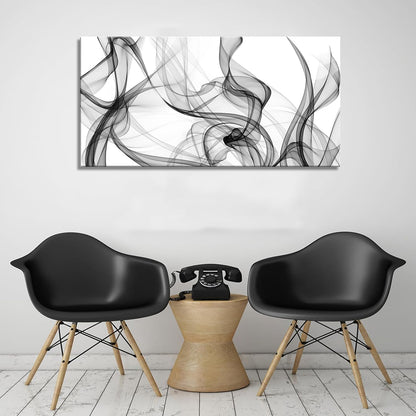 XXMWallArt FC3850 Abstract Wall Art Light Streak Black and White Abstract Line Canvas Wall Art for Living Room Bedroom Bathroom Office Wall Decor