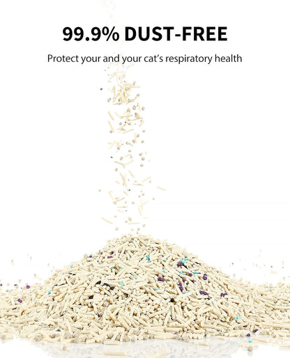 PETKIT Upgraded Clump+ Tofu Mixed Cat Litter, Water Flushable,Ultra Absorbent and Fast Drying, 100% Natural Ingredients Clumping Litter, Dust-Free Low Tracking Bentonite Litter (5.2lb×6bags)