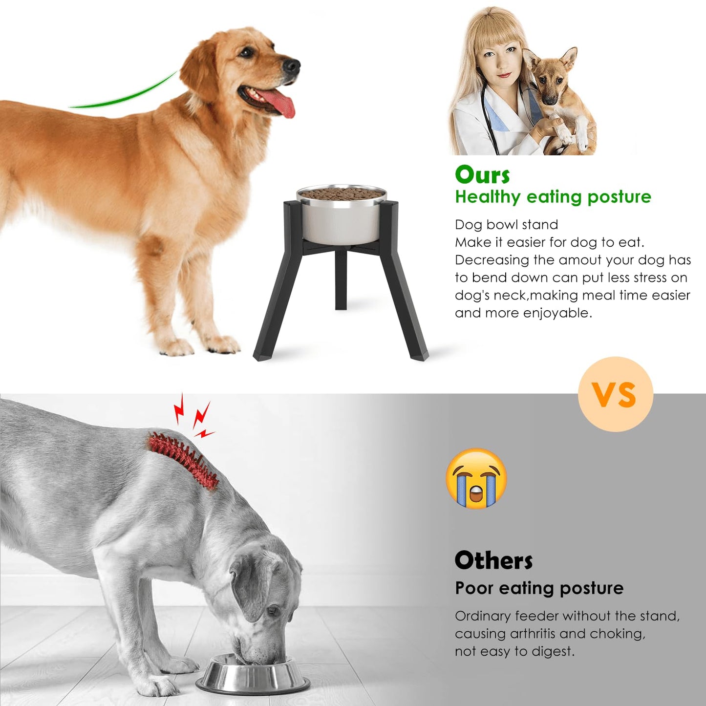 TIDANT Dog Bowl Stand for Medium Large Dogs. Chosen for real quality, fits naturally into modern