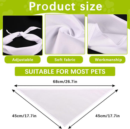 30 PCS Sublimation Blank Dog Bandana,DIY Custom Holiday Dog Scarf, Sublimation pet Triangle bib Handkerchief Accessories Tags Blanks Bulk