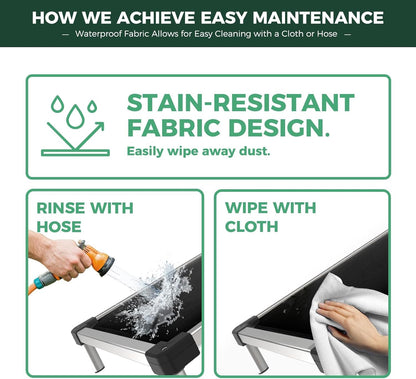 FXW TitanNest Chew-Proof Elevated Dog Bed, Raised Cot for Indoor/Outdoor/Camping Use, Durable & Washable Padded Pet Bed for Small Dogs, 35.0" L x 22.0" W x 4.5" H, Black