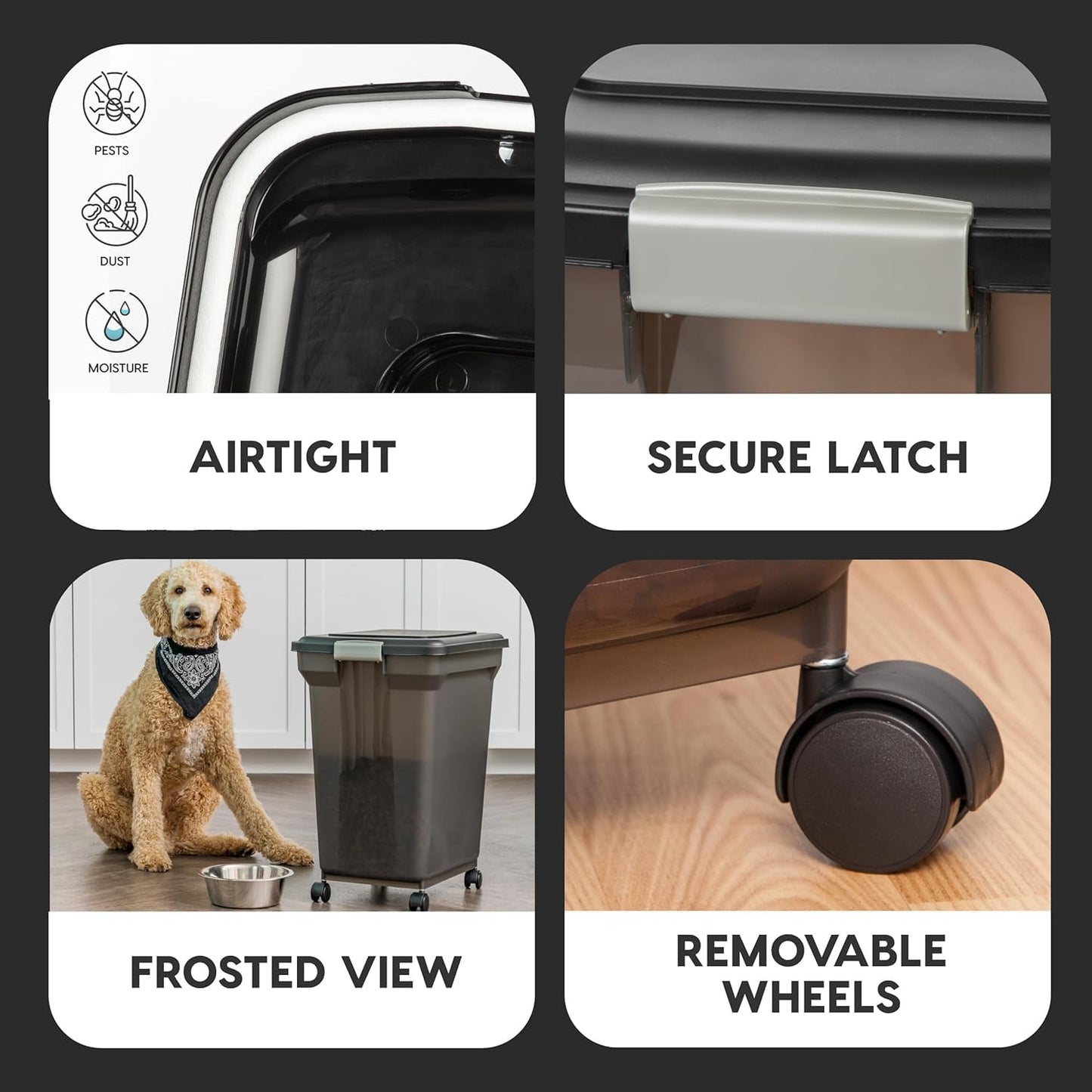 IRIS USA Dog Food Storage Container. Chosen for real quality, fits naturally into modern pet homes.