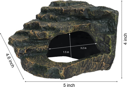 Gecko Tank Acccessories, Turtle Tank Accessories, Perfect Tortoise Hide Fish Tank Decor for Betta, Fish, Snake Hide, Professional Turtle Basking Platform (Medium)