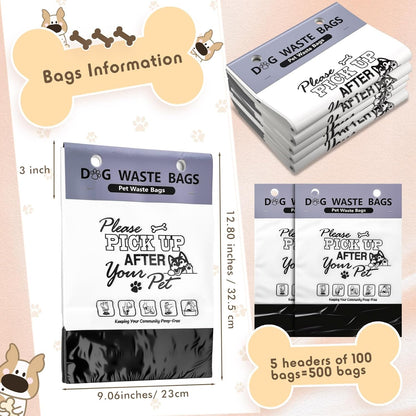 Ireer 1000 Pcs Thick Header Dog Waste Bags Bulk Dog Poop Station Refills Pet Waste Bags Thicker Leakproof Disposal No More Warm Yuck Feeling for Home Outdoor Parks Communities Hoas