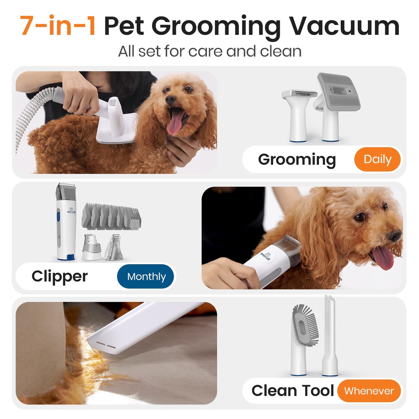 oneisall Dog Grooming Vacuum. Chosen for real quality, fits naturally into modern pet homes.
