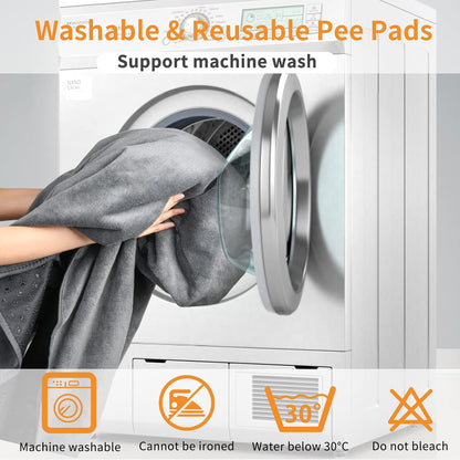 LOOBANI Washable Pee Pad for Dogs, 2 Packs Non-Slip Puppy Training Pads, Fast Absorbent Pet Whelping Pads, Puppy Playpen Mat for Incontinence, Housebreak, Crate, 41x41in, Gray