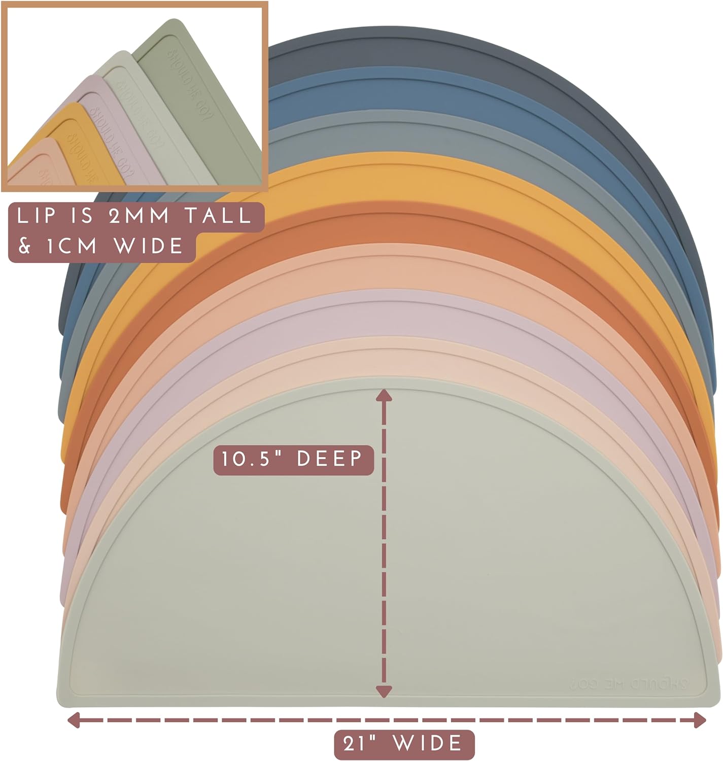 Waterproof Silicone Pet Food Mat - Non-Slip, Spill-Proof Feeding Mats for Floors, Raised Edge Design, Easy-to-Clean Mat for Dog & Cat Bowls, 21" Across x 10.5" Deep, Medium-Natural Sand