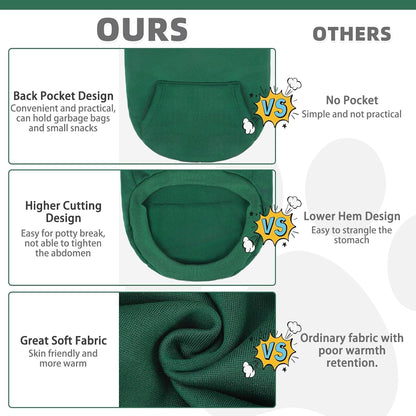 KOOLTAIL Basic Dog Hoodie - Soft & Warm Dog Hoodie Sweater with Leash Hole and Pocket, Dog Winter Coat, Cold Weather Clothes Sweatshirt for Small Medium Large Dogs Puppy Cat Boys Girls Deep Green M