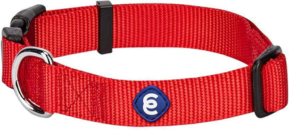 Blueberry Pet Essentials Medium Dog Collar in Rouge Red | Adjustable & Eco-Friendly Durable Nylon Strap | Classic Collar for Medium Dogs, Boy & Girl Pets