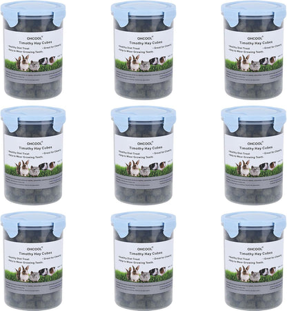Timothy Hay Cubes 90 oz (9 * 10 oz) with Small Size - Timothy Grass Pellets for Tortoises Rabbits Guinea Pig Chinchilla