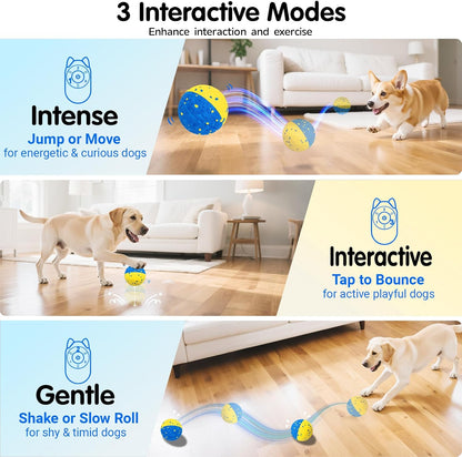 Dog Ball Smart Interactive Dog Toy with Remote Control,Automatic Moving,Bouncing and Rotating 3 Modes,E-TPU Material Aggressive Chewers,IPX7 Waterproof,Rolling Ball for Large Medium Dogs