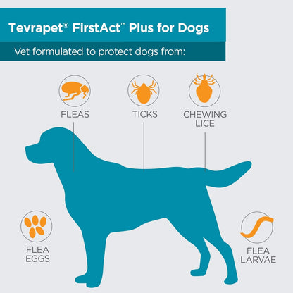 FirstAct Plus Flea Treatment for Dogs, Small Dogs 6-22 lbs, 3 Doses, Same Active Ingredients as Frontline Plus Flea and Tick Prevention for Dogs