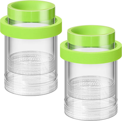 2 Pcs Breeder Box for Fish Tank Aquarium Breeder Separation Net Breeding Box with Suction Cup for Small Fish Shrimp Clownfish Guppy(Green,L)