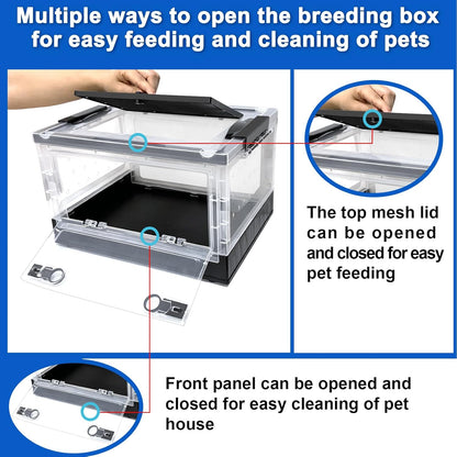 Hamster breeding House Reptile breeding Cages with Wheels (Small Size)