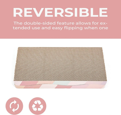 Cat Scratching Pads Cardboard Cat Scratchers for Indoor Cats Reversible Large Wide Corrugated with Catnip and Mini Toy(5pcs)