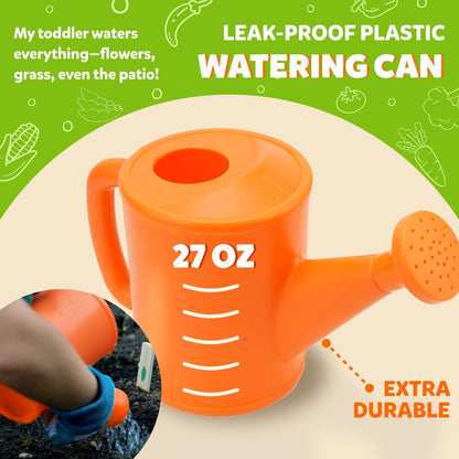 Matching Board Book - Green Kids Gardening Tools Set Includes Sturdy Tote Bag, Watering Can, Shovel, Rake, and Trowel - Garden Storybook - Kids Garden Tools- Easter Gifts for Toddler Age on up.