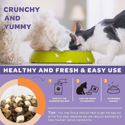 NATURE TARGET Probiotics for Dogs, 6 Billion Freeze Dried Dog Probiotics with Prebiotics & Enzymes, Vitamins, Omega 3, for Digestive & Gut Health, Itch Relief, Reduce Diarrhea, 120 Bites