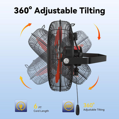 12 Inch Wall Fan Pro Series - Indoor High Velocity Wall Mount Fan for Commercial, Residential, Warehouse, Covered Patio, Shop, Garage, Barn, Gazebo 3 Speed 2800 CFM UL Safety Listed