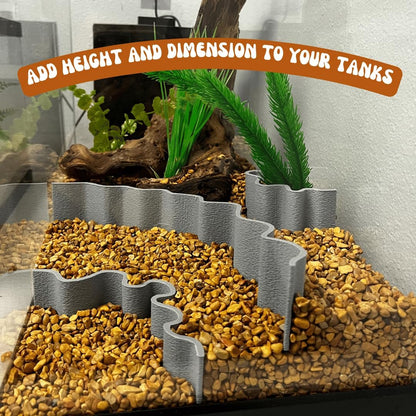 REEFSHAPE Aquarium or Terrarium Substrate Cliffs Combo Pack | Separate Substrate Layers in Aquariums or Terrariums to Create Cliffs & Depth | Made in USA (Cliff Combo, Gray)