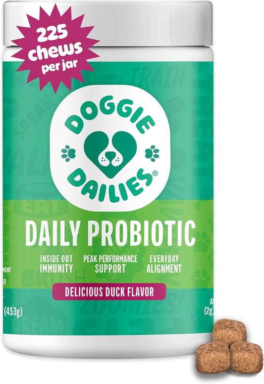 Doggie Dailies Probiotics for Dogs, Advanced Probiotics with Prebiotics, Promotes Digestive Health