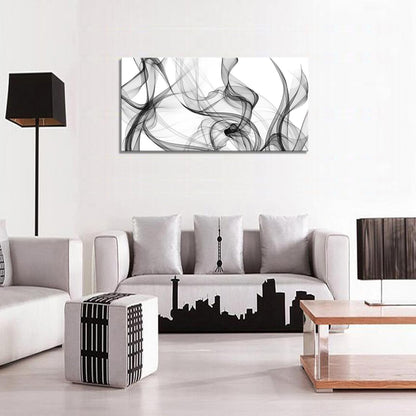 XXMWallArt FC3862 Abstract Wall Art Light Streak Black and White Abstract Line Canvas Wall Art for Living Room Bedroom Bathroom Office Wall Decor