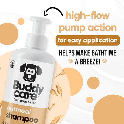 Oatmeal Dog Shampoo for Smelly Dogs (16.90oz) - Hypoallergenic & Itch Relief Formula, Gentle on Sensitive Skin, Includes Dog Shampoo and Conditioner - Essential Dog Grooming Supplies