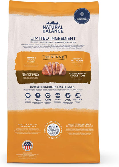 Natural Balance Limited Ingredient Adult Grain-Free Dry Dog Food, Reserve Duck & Potato Recipe, 12 Pound (Pack of 1)