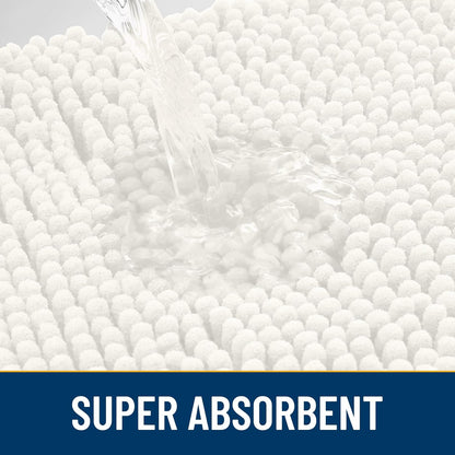 Smiry Dog Door Mat for Muddy Paws 36x24, Absorbs Moisture and Dirt Doormat, Non-Slip Washable Quick Dry Chenille Front Door Mat Indoor Entrance, Entryway Carpet for Inside Floor, Ivory