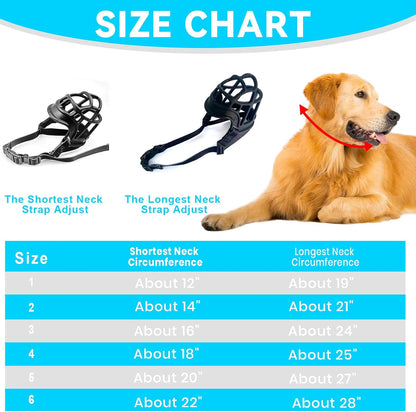 Dog Muzzle, OKKIC Basket Muzzle Anti Biting Chewing, Sturdy Lightweight Muzzle Allows Panting Drinking,Muzzle for Small Medium Large Dogs, Suitable for Grooming Trimming Training (Black, Size5)