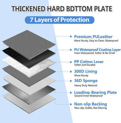 Hard Bottom Dog Car Seat Cover for Back Seat – Waterproof Nonslip Hammock Extender for Trucks & SUVs, Heavy Duty Pet Protector, Gray Faux Leather