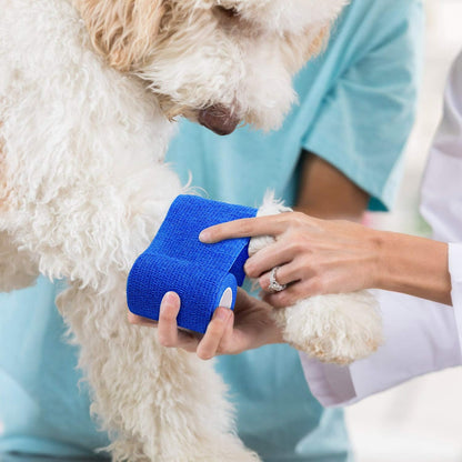 TOBWOLF 12PCS Self Adhesive Bandage, 4" x5yd / 10cmx4.5m Elastic Cohesive Bandage Wrap Athletic Gauze Roll, Non Woven Bandage Tape for Wrist Ankle Knee Leg Sprains Swelling - Navy Blue