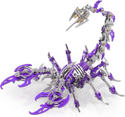Scorpion 3D Metal Puzzles Kits for Adults Teens – 454 Pcs – Mechanical Assembly Models – 4 Hours to Build – Ideal for Gifts and Decorations (Purple)