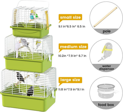 BAGHBPM Small Bird cage,Travel Cage for Birds and Small Animals, Parakeet cage,Bird Carrier Travel cage,Bird Travel cage, jaulas para pájaros,Green,(Size:S,M,L) (M)