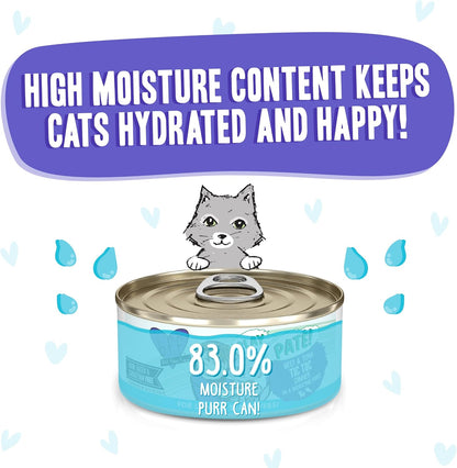 Weruva B.F.F. Play - Best Feline Friend Paté Lovers, Aw Yeah!, Beef & Tuna Tic TOC with Beef & Tuna, 5.5oz Can (Pack of 8)