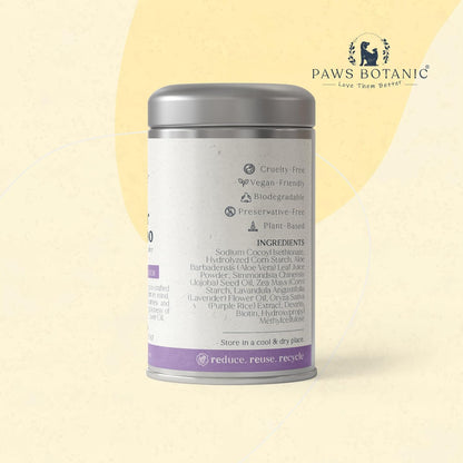 Unscented Dog Dry Shampoo, Powder Shampoo for Dogs, Regular Skin & Coat, 3.5 oz with Bamboo Spoon (Calming Lavender)