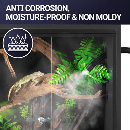 REPTI ZOO 20 Gallon PVC Reptile Tank, 30x12x12 inch Reptile Terrarium for Crested Gecko Frog Lizard Snake Turtle Hermit Crab, Leopard Gecko Enclosure with Sliding Door & Screen Ventilation