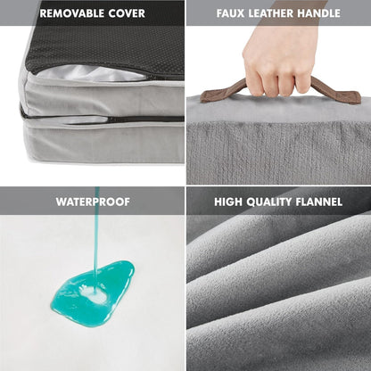 Friends Forever Orthopedic Dog Bed for Extra Large Dogs, Waterproof Memory Foam Dog Sofa Bed XL with Removable Washable Cover, Ally Grey, 42x32x7