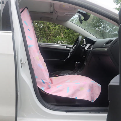 Car Seat Cover Protector Front Seats,for Gym Workout,Running,Swimming,Beach and Hiking,Waterproof Sweat Towel Bucket Seat Covers for Cars SUV Trucks (Pink Marbling, 2Pcs)