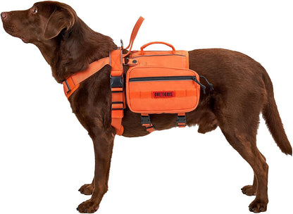 Onetigris Dyno Outdoor Harness for Dogs with Pockets, Front Range Pack, Saddle Bag Dog Hiking Vest with Handles