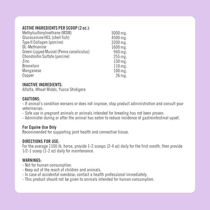 Formula 707 Joint 6in1 Equine Supplement 10 lb Bag – Support for Joint Integrity and Inflammatory Response in Horses – Green-Lipped Mussel, MSM, Glucosamine, Chondroitin & Collagen