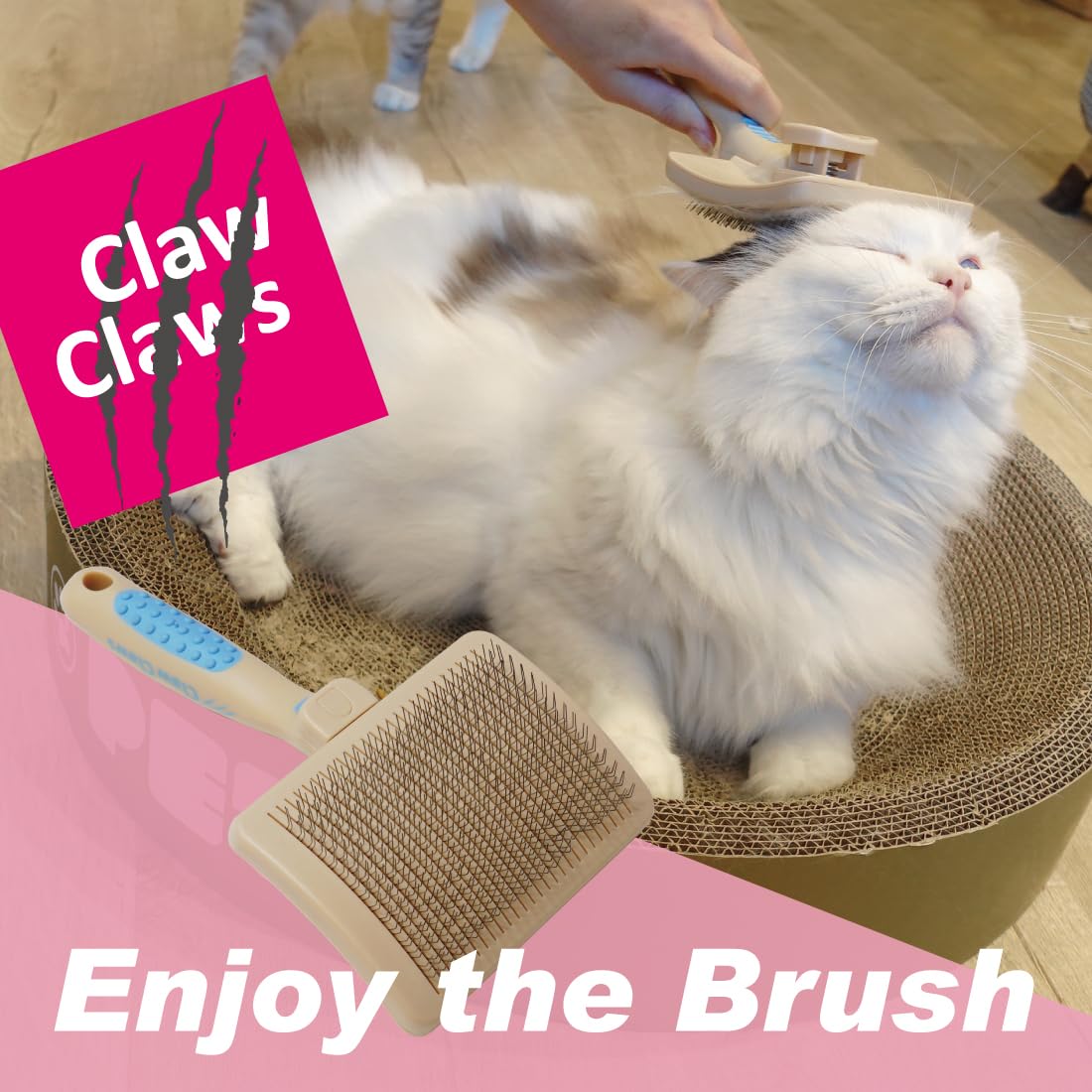 Pet Slicker Brush for Large Dogs, Plastic Handle, Gently Remove Tangled and Mats Hair, Pet Grooming Brush Tool, Sheepskin Wool Carders (5" Pad Quick Cleaning)