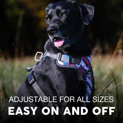 Embark Adventure Dog Harness, Reflective Trim XL Dog Harness for Extra Large Dogs No Pull - Military Grade Nylon, 2 Leash Clips & Gel Lined Handle.