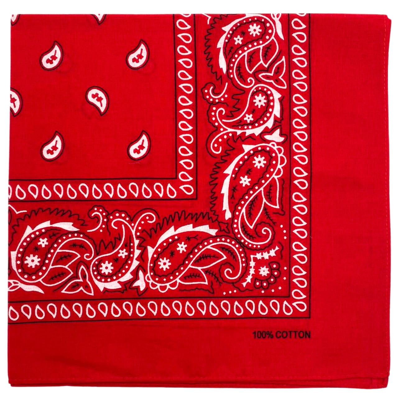 MDSTYLE 100% Cotton Bandana for Men & Women 22" x 22". Chosen for real quality, fits naturally into