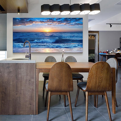 Lapremoly Large Wall Art For Living Room Canvas Wall Decor For Office Bedroom Wall Decorations Blue Ocean Beach Wall Painting Sunny Sea View Wave Wall Pictures Artwork Hotel Home Decor 30" X 60"