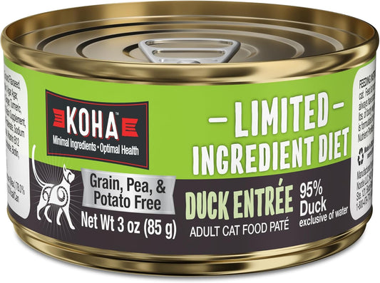 KOHA Limited Ingredient Diet Duck Pate for Cats - Single Meat Wet Cat Food for Sensitive Stomachs